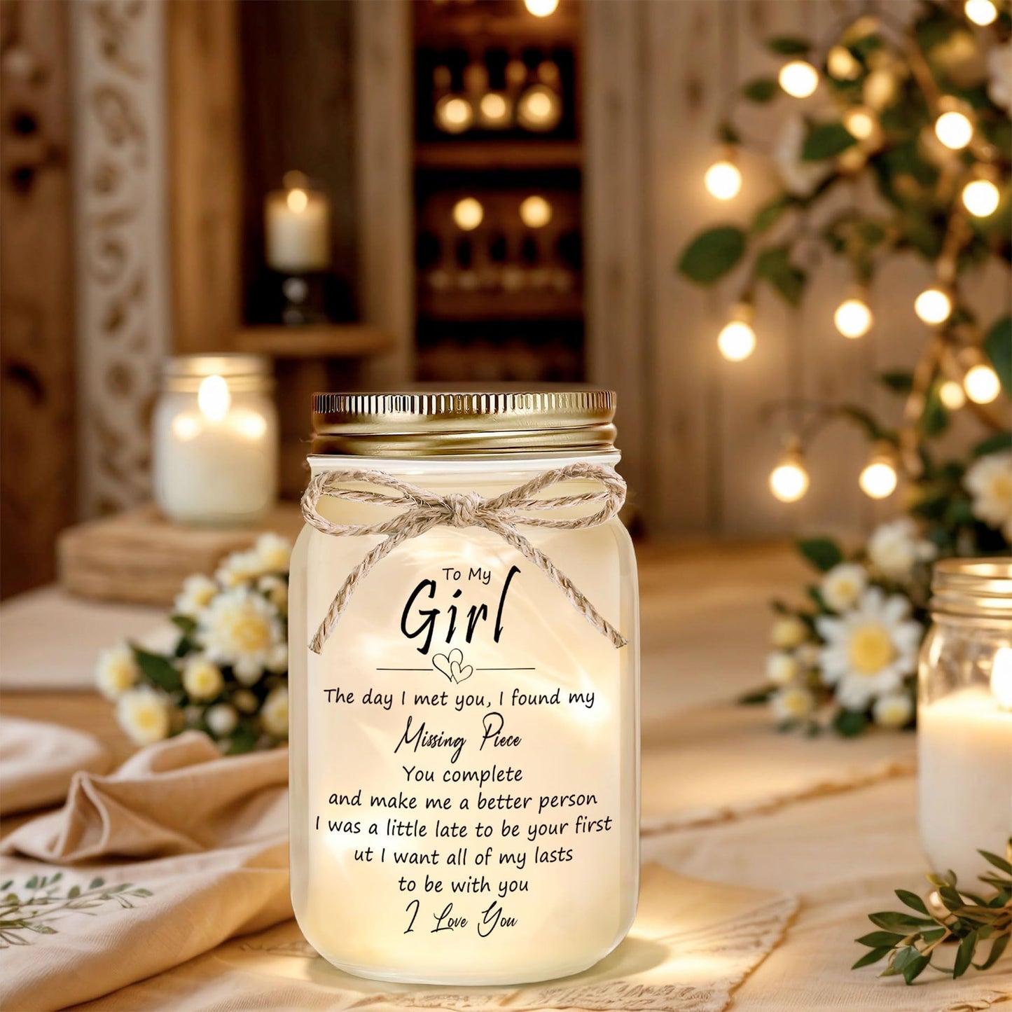 Rxyjlhjx Thoughtful Girlfriend Gift - Mason Jar Night Light For My Girl  Unique Birthday ValentineS Day Christmas & Thanksgiving For Her  Long Distance Relationship Gift