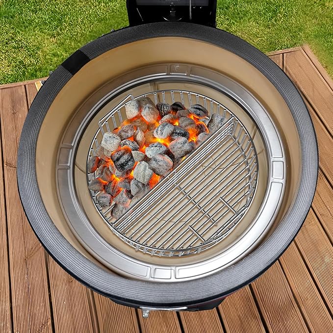 only fire Stainless Steel Charcoal Ash Basket Fits X-Large Big Green Egg Ceramic Grills, Charcoal Basket Big Green Egg Accessories