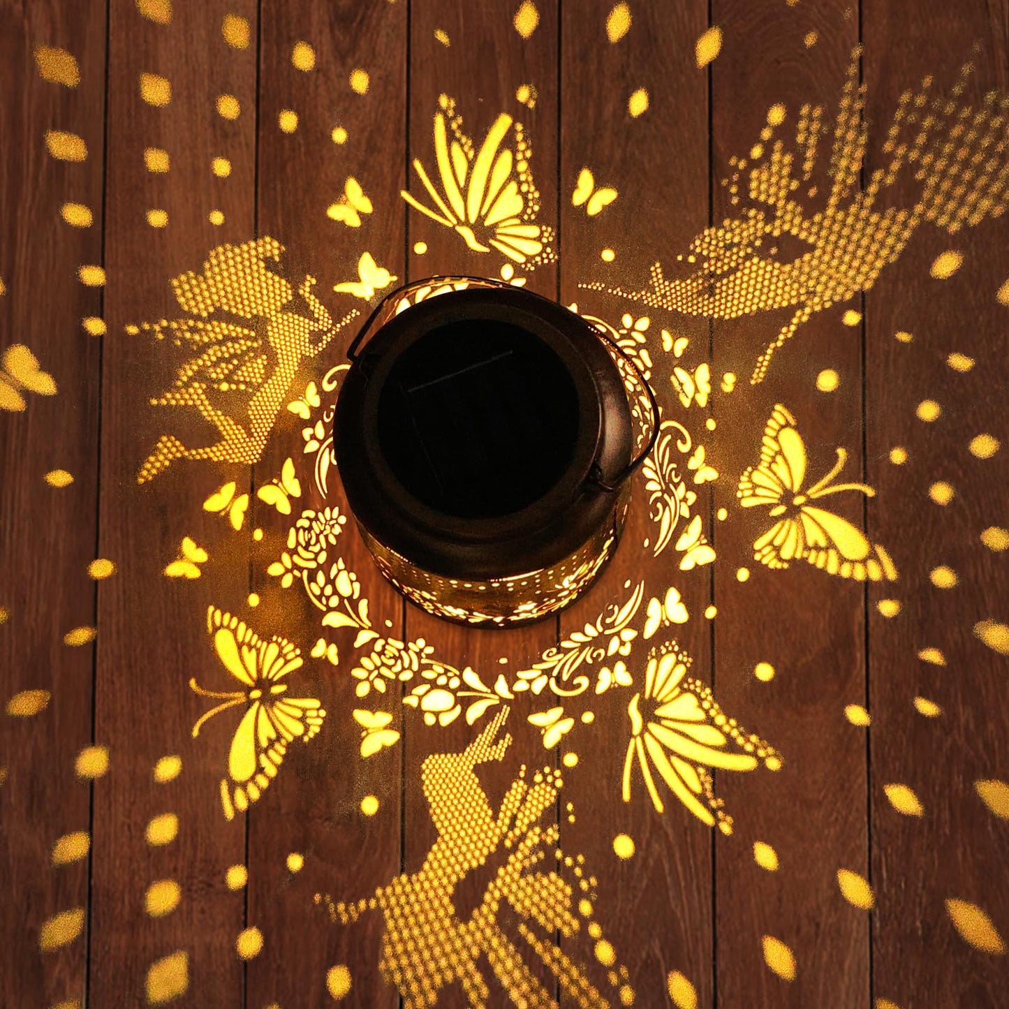 Solar Lanterns Outdoor Hanging Lantern Lights  Fairy Butterfly Metal Decor Lantern Waterproof Solar Lights Led Decorative Outside For Garden Yard Patio  Birthday Gifts For Mom Grandma Women Christmas