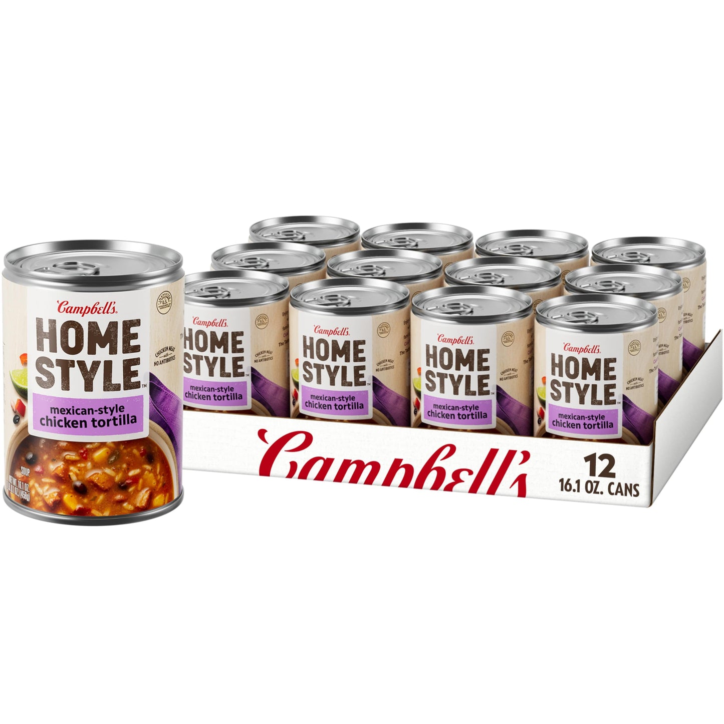 Campbell s Homestyle Mexican-Style Chicken Tortilla Soup, 16.1 OZ Can (Case of 12)