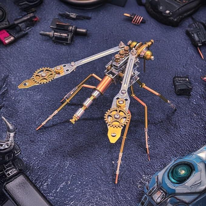 3D Metal Model Kits Mechanical Mosquito Steampunk,Metal Building DIY Projects Insect Bug Hobby Kit Arts and Crafts Sets, Birthday Gift Ideas(Mechanical Mosquito Y)