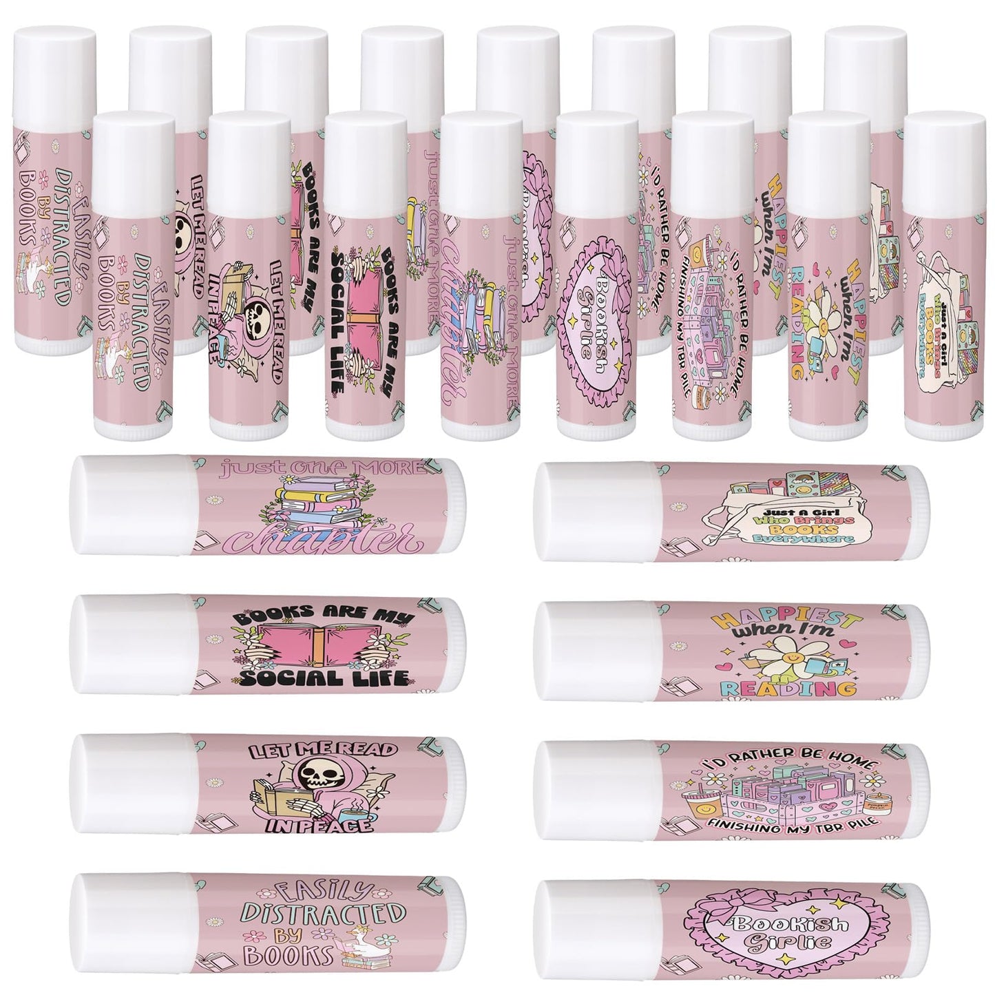 Heigble 16 Pcs Bookish Book Club Gifts Lip Balms Bulk Book Club Lover Bookish Party Favors Librarian Bookworms Readers Lip Balm