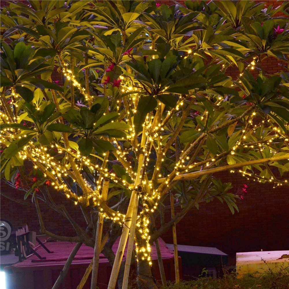 Fullbell 33Ft Outdoor Fairy String Lights, 100 Led Warm White, Plastic, Extendable, Model Fledtksl10Mww-Ww