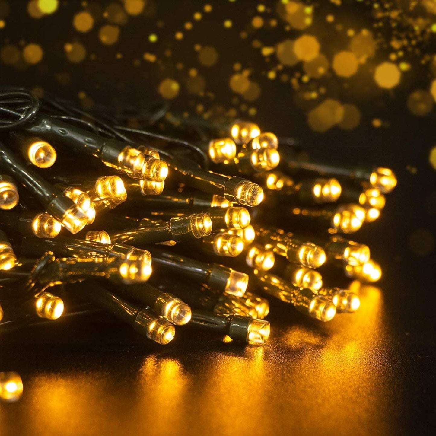 woohaha Solar String Lights 100LED 39ft Waterproof Warm White 8 Modes for Gardens, Weddings, Parties, and Outdoors