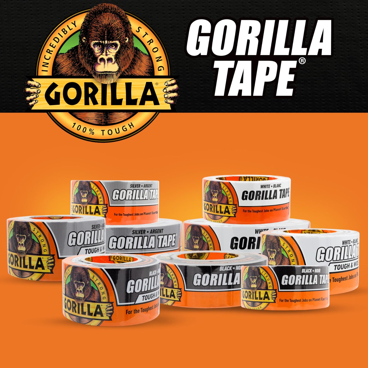 Gorilla Tape Tough & Wide, White Tape, 2.88" x 25 yd (Pack of 1) - Heavy Duty and Weather Resistant for Indoor or Outdoor