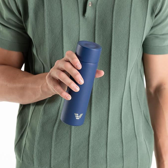 Mini Stainless Steel Water Bottle 14oz - Non-insulated | Designed for Bags | Slim, Lightweight & Stylish – Blue
