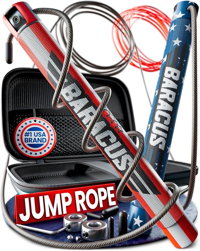 BARACUS Jump rope for women, men, kids | gym accessories for women | at home workout equipment | pesas para ejercicios en ...
