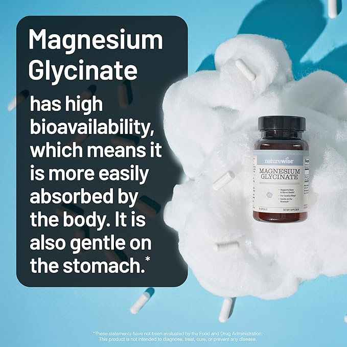 Bundle of NatureWise Vitamin D3 5000iu (125 mcg) 30-Day Supply - Non-GMO, Gluten Free + NatureWise Magnesium Glycinate - 625 mg - Equal to 125 mg Elemental Magnesium - 30 Capsules[30-Day Supply]
