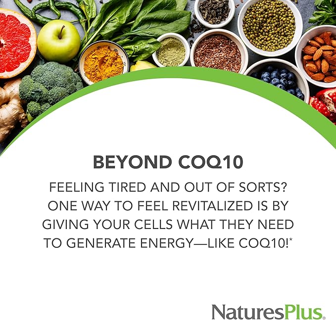 Natures Plus Beyond CoQ10-200 mg Ubiquinol - 30 Easy to Swallow Softgels - High Potency, High Absorption Supplement, Promotes Heart Health, Antioxidant - 30 Servings