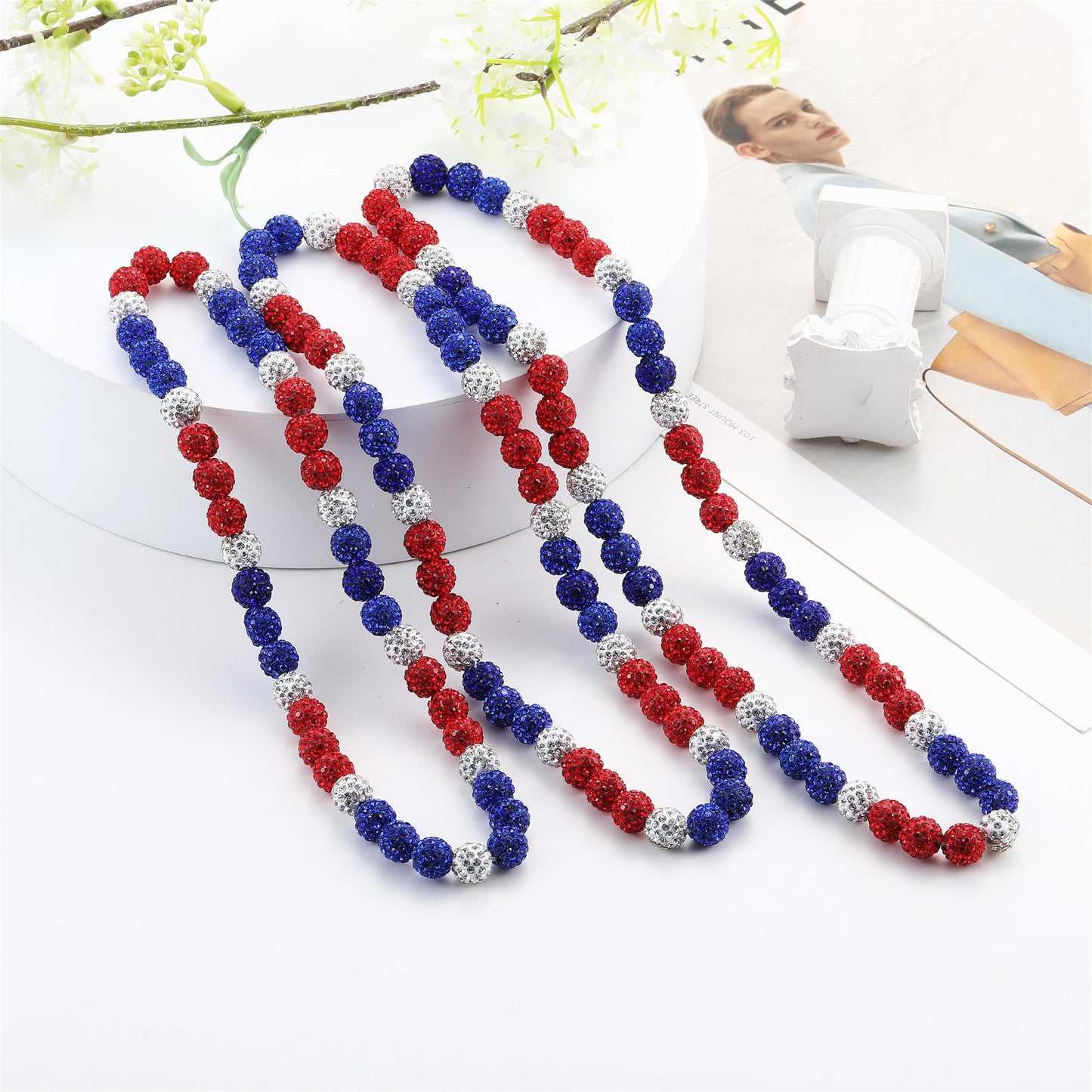 HSWYFCJY Baseball Beaded Chain Necklace for Men Women, Rhinestone Discoball Drip Accessories White Maroon Baseball Necklaces Gif