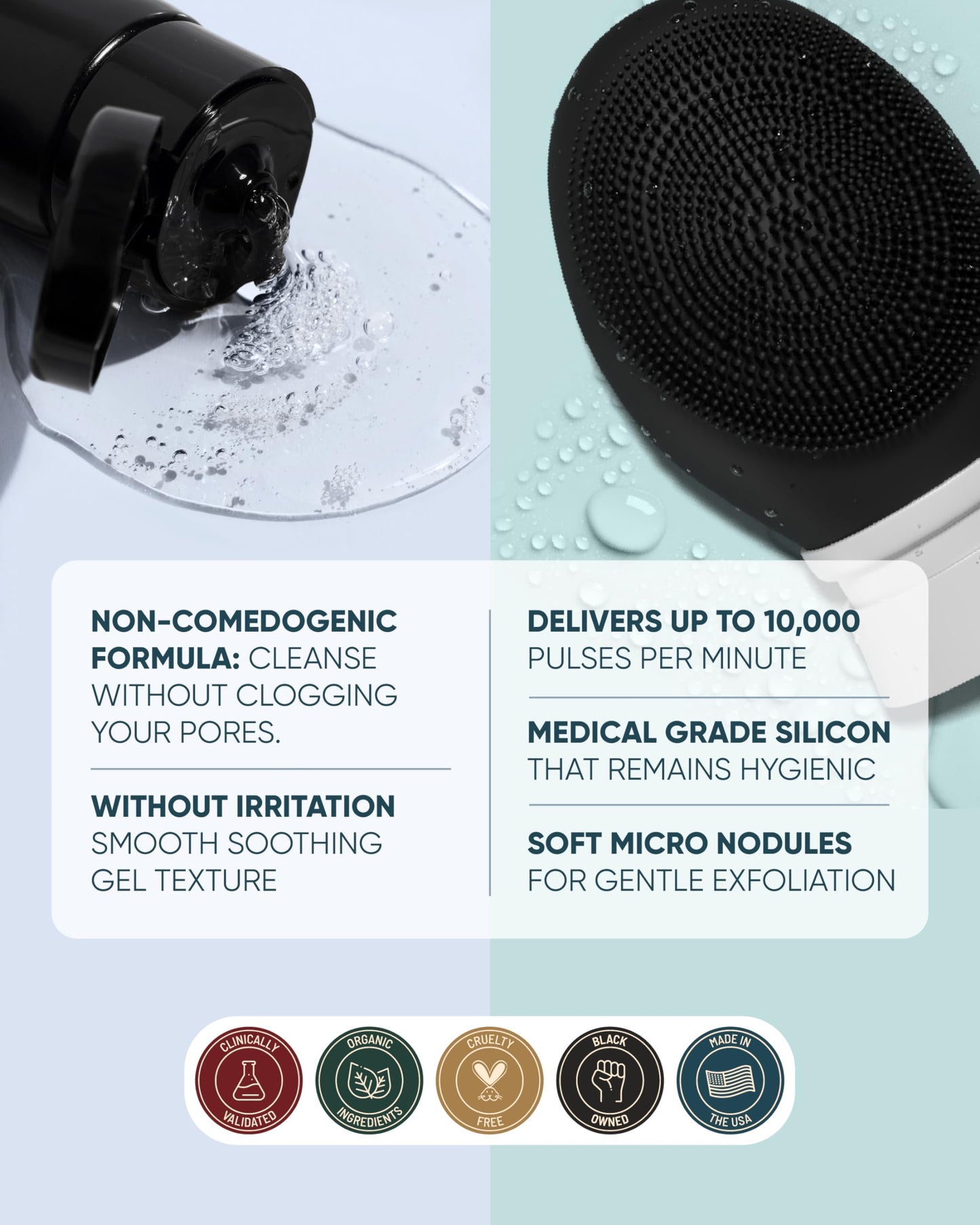 Buttah Skin by Dorion Cleanse + Vibe Brush Kit | Vibe Cleansing Face Brush | Buttah Facial Cleanser 3.4oz | 2-Speed Sonic Pulsat