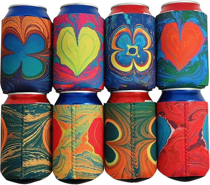 Beer Can Coolers Sleeves Soft Insulated Reusable Can Coolers for Beer, Bottles,Soda Covers for Beach, Wedding Favors Birthday Bachelor Party DecorationsSummer Pool Parties,16 Pack (16)
