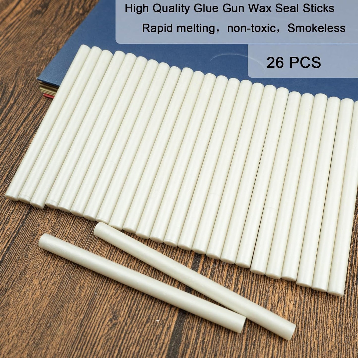 Wax Seal Stick, Ioggtser 26 PCS Mini Glue Gun Wax Seal Stick for Wax Seal Stamp, Sealing Wax Sticks for Wedding Invitations, Cards, Envelopes (Pearl White)