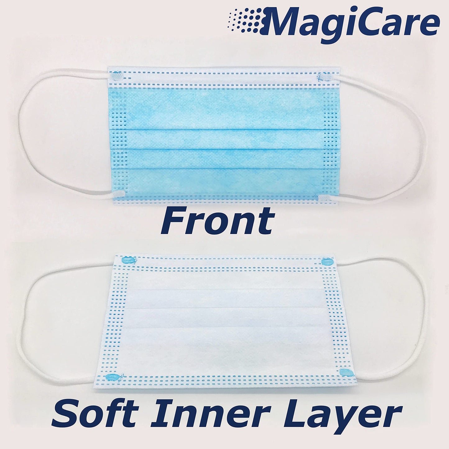 MAGICARE Kids Face Mask (50pcs) - Kids Masks Disposable - 3 Ply, Youth Ages 4-12 - Soft, Comfortable, Breathable Face Masks for Kids - 1 Box, Blue