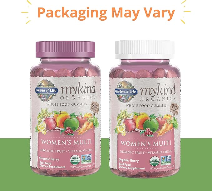 Garden of Life Organics Women's Gummy Vitamins - Berry - Certified Organic, Non-GMO, Vegan & Organics Men's Gummy Vitamins Multi Berry, 120 Count