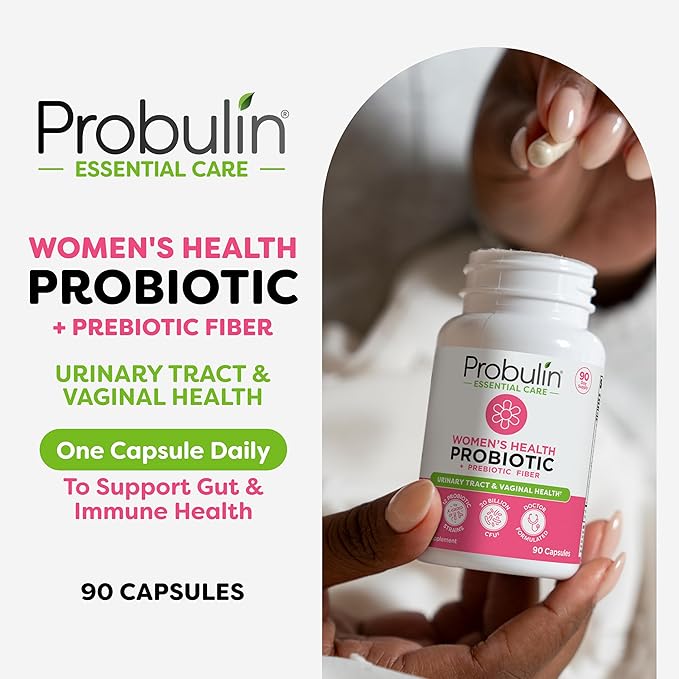 Probulin Women’s Probiotics, Daily Vaginal, Gut and Immune Health Supplement Capsules, 20 Billion CFU, 12 Probiotic Strains, Vegan, 90 Count Bottle