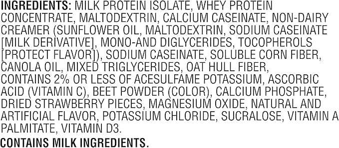 Muscle Milk Genuine Protein Powder, Strawberries ‘N Crème, 1.93 Pounds, 12 Servings, 32g Protein, 3g Sugar, Calcium, Vitamins A, C & D, NSF Certified for Sport, Energizing Snack, Packaging May Vary