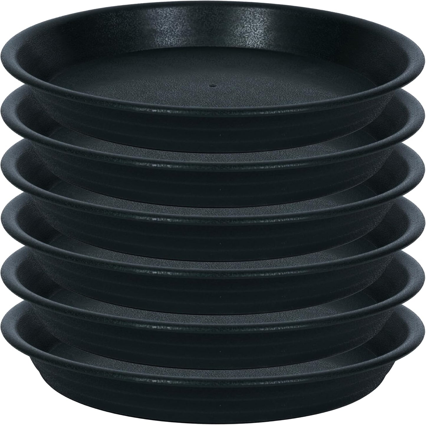 Plant Saucer Pot Tray 4 inch, 6 Packs Plastic Flower Planter Saucers and Drip Trays for Indoors Outdoors, Heavy Durable Plant Plate Water Catcher (Black)