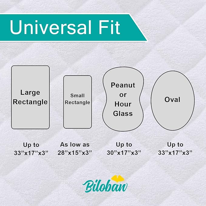 Waterproof Bassinet Mattress Protector, Fit for 17" x 33" Most Mainstream Bassinet Mattress - Rectangle, Hourglass, Oval, Ultra Soft Breathable, Washer & Dryer