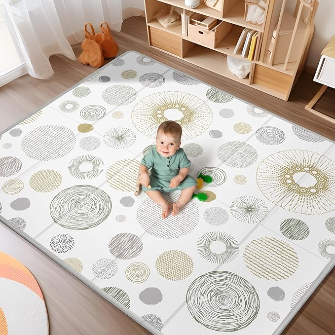 79x71 Baby Play Mat, Extra Large Baby Play Mat for Floor, Foldable Play Mats, Waterproof, Thick, Non-Toxic, Reversible Bab...