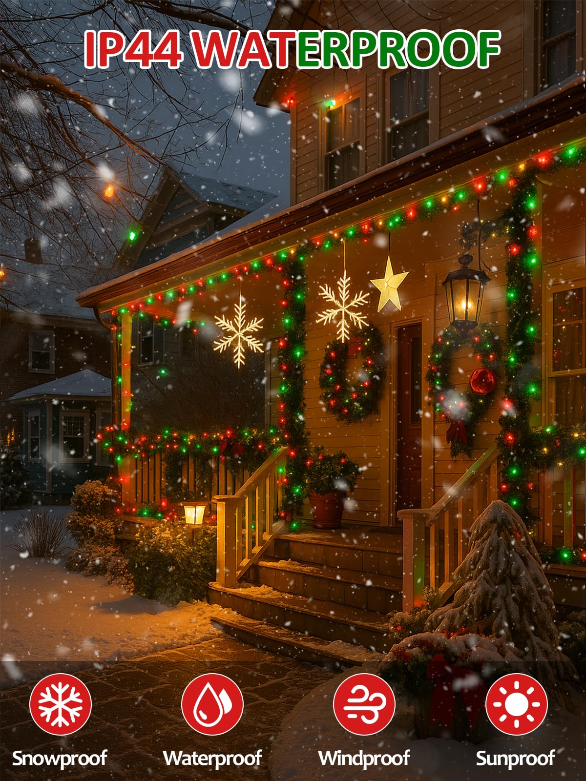 Upgraded 250 Led C6 Connectable Christmas String Lights Red And Green  82Ft Waterproof Christmas Twinkle Light Outdoor  Plug In Fairy Lights Indoor With 13 Modes & Timer For Christmas Tree Decorations