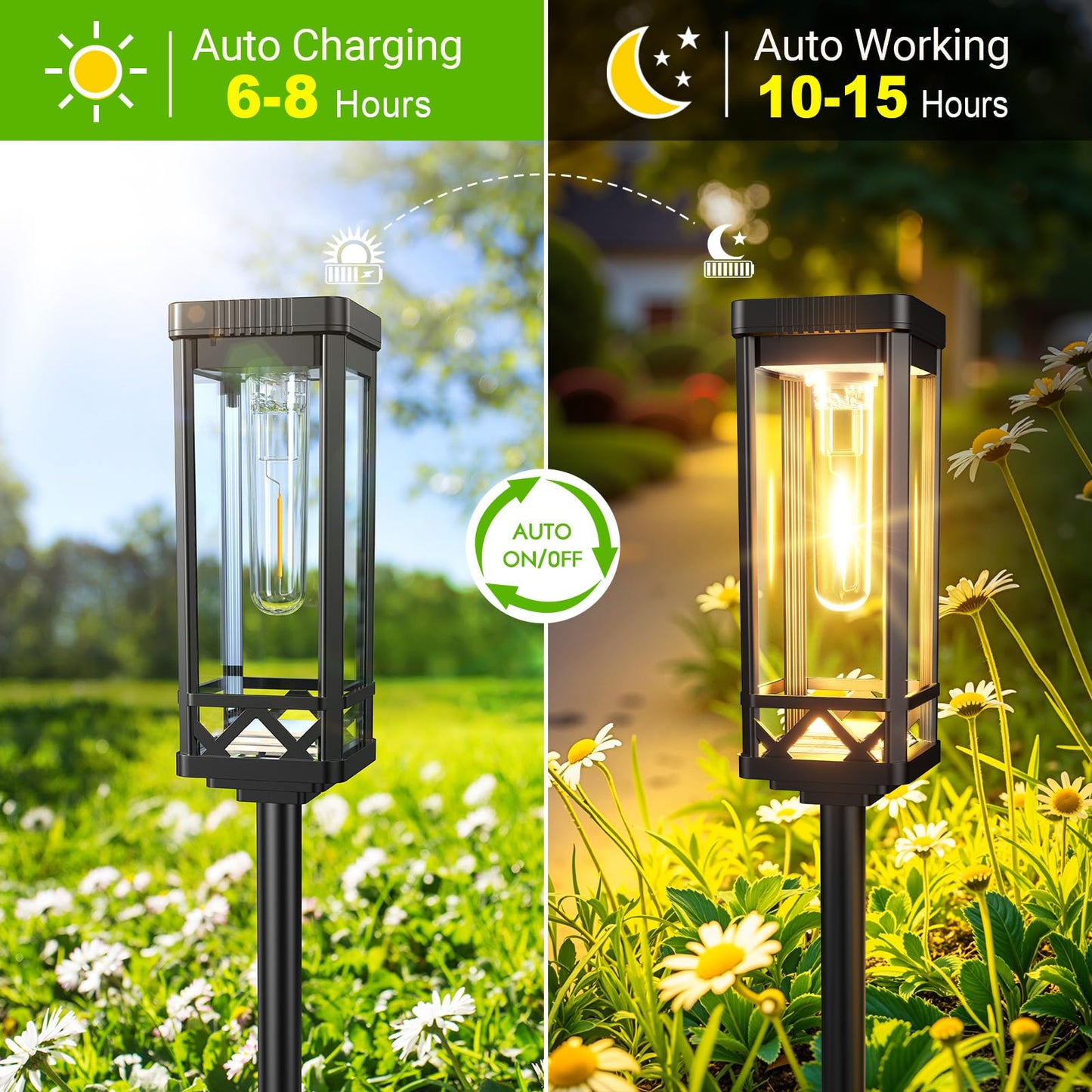 Kooper Taller Solar Pathway Lights Outdoor  2 Pack Upgraded Brighter Solar Garden Lights Solar Powered  Up To 15 Hours Outdoor Solar Lights For Yard Landscape Lighting Path Walkway Driveway Sidewalk