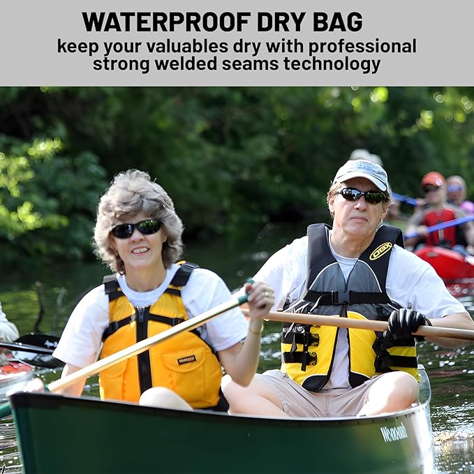 Waterproof Dry Bag,Roll Top Orange Camouflage Waterproof Backpack 5L/10L/20L Floating and Lightweight Bags for Kayaking, Boating, Fishing, Swimming and Camping with Waterproof Phone Case