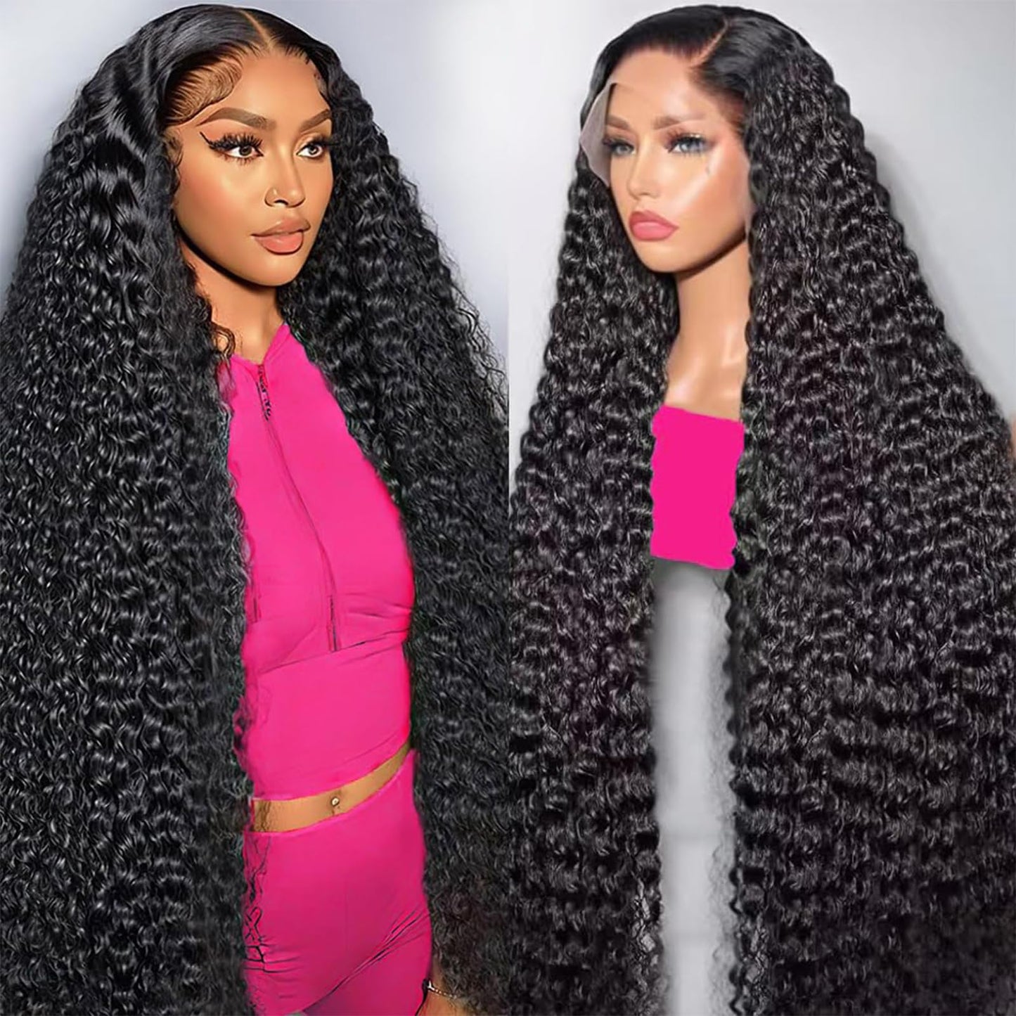 30 Inch 13x6 Deep Wave Lace Front Wigs Human Hair 200 Density HD Lace Front Wigs Human Hair Deep Curly 13x6 HD Lace Frontal Glue