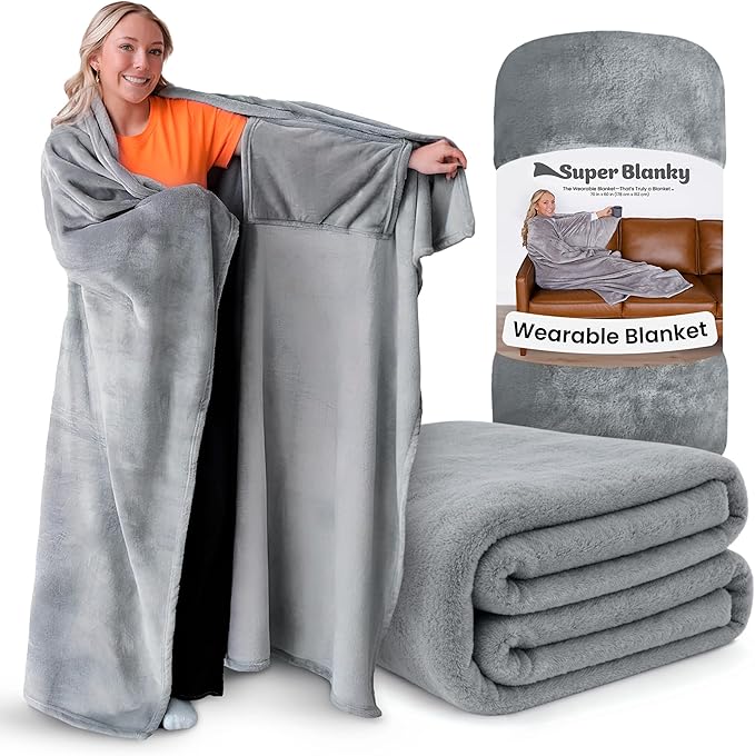 Super Blanky Wearable Blankets for Women, Adult Wearable Blanket Men, Valentine's Day Gifts for Her, Wife Birthday Gift Ideas