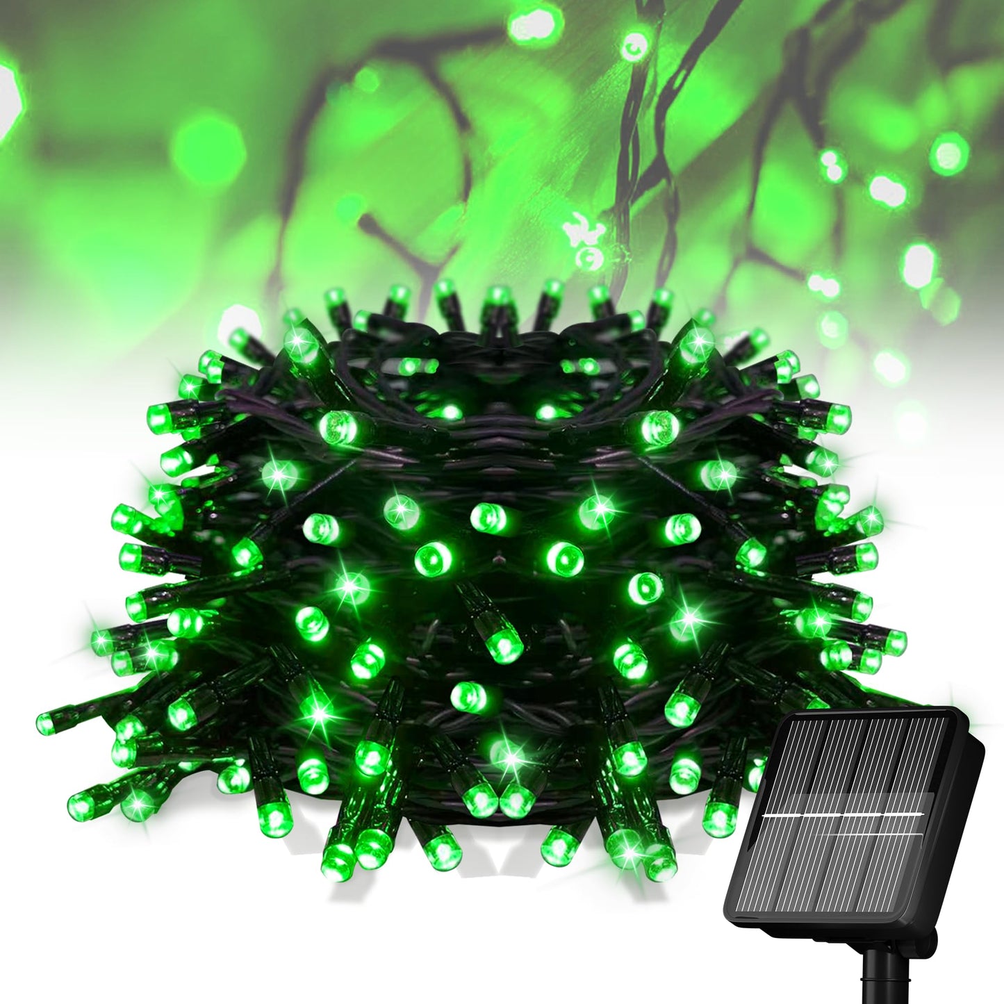 Solar String Lights For Outside  39Ft 100 Led Solar String Lights Outdoor With 8 Modes Solar Lights For Outside Waterproof For Yard  Fence Balcony  Party Christmas Tree Decorations (Green)