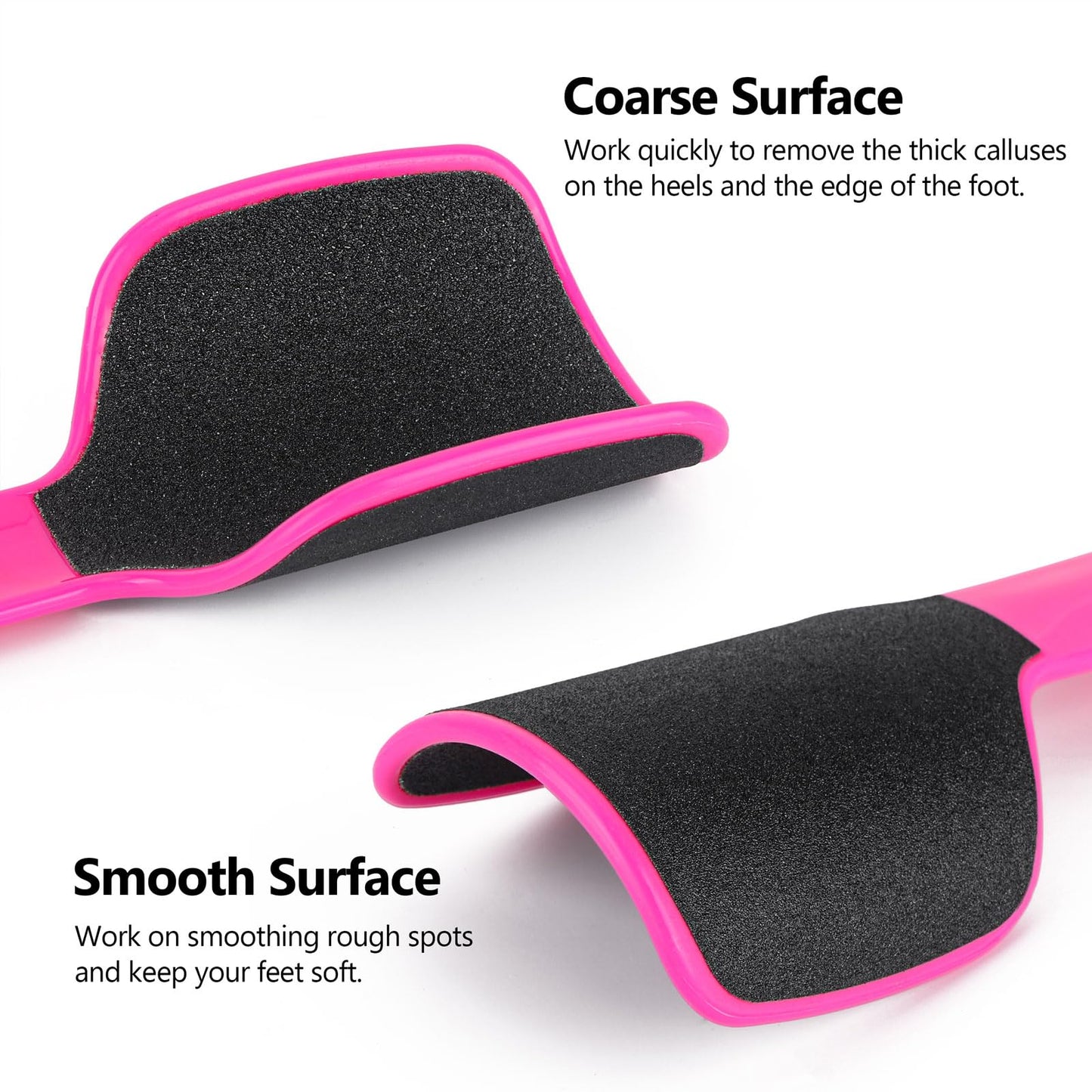 2 Pcs Curved Foot File Callus Remover for Feet, U Shaped Foot Scrubber Dual Sided Heel File Scraper Dead Skin Remover