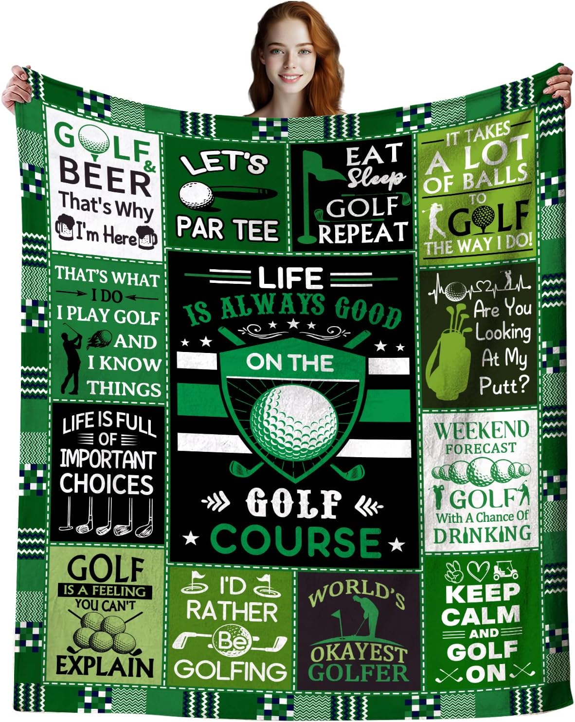 Unique Golf Blanket for Men,Golf Accessories for Men,Funny Golfer Throw Blanket Cool Golfing Gifts Idea for Golfers Men Women Adults Boys 60"X50"