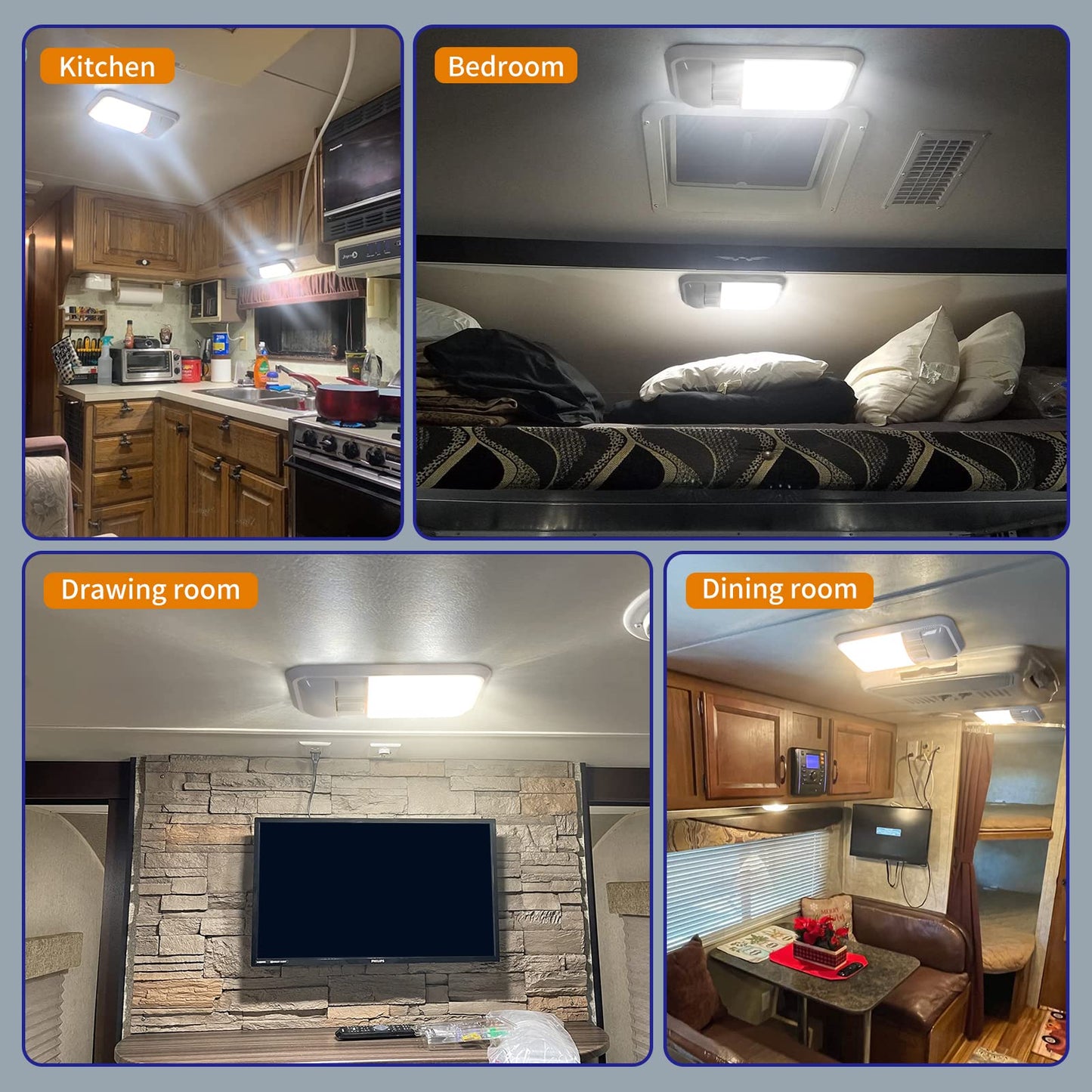 Rvzone 12V Led Rv Ceiling Dome Light Frosted Rv Interior Lighting 500Lm Single Dome Light Fixture For Rv Trailer Camper Truck Van Boat (Natural White 4000-4500K)