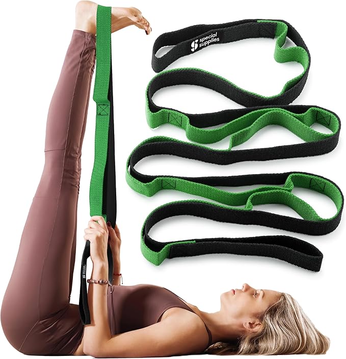 SPECIAL SUPPLIES Yoga Strap for Stretching, Stability Training, Fitness, Flexibility, Physical Therapy, Home Workout Equip...