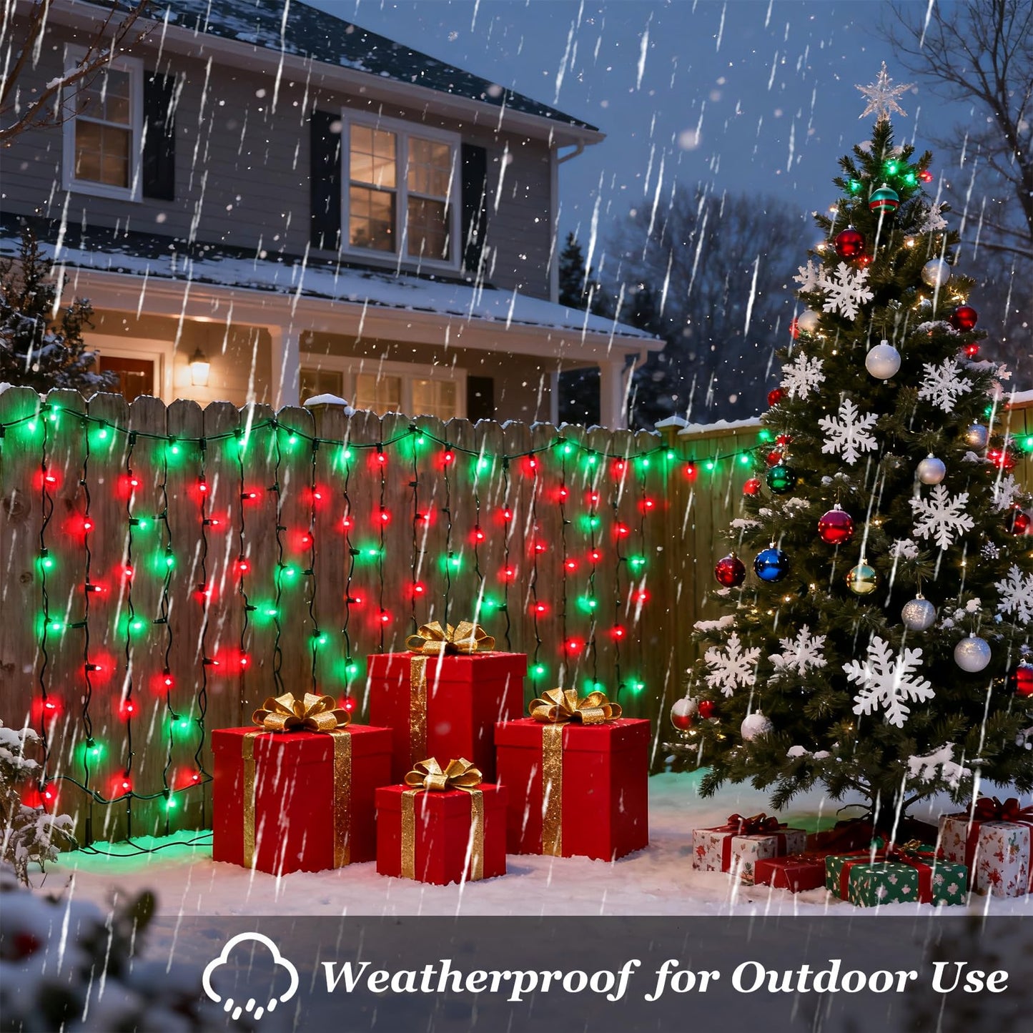 750 Led Christmas String Lights Outdoor  240Ft Twinkle Fairy Lights With Timer & Memory  12 Modes Dimmable Waterproof Tree Light For House Patio Wedding Party Christmas Decororations  Red & Green