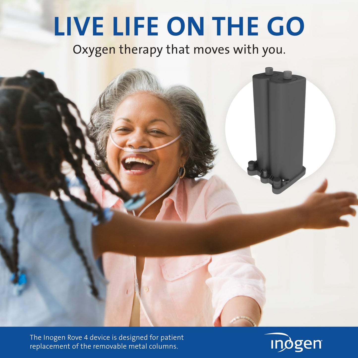Inogen Rove 4 Replacement Column Pair - Oxygen Accessories - Two Removable Metal Columns – 0.5 lb., L x 1.98 W x 5.42 H