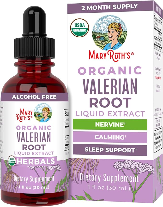 MaryRuth Organics Valerian Root Liquid Drops | 2 Month Supply | Sugar Free | USDA Organic Valerian Root Drops | Support Sl...