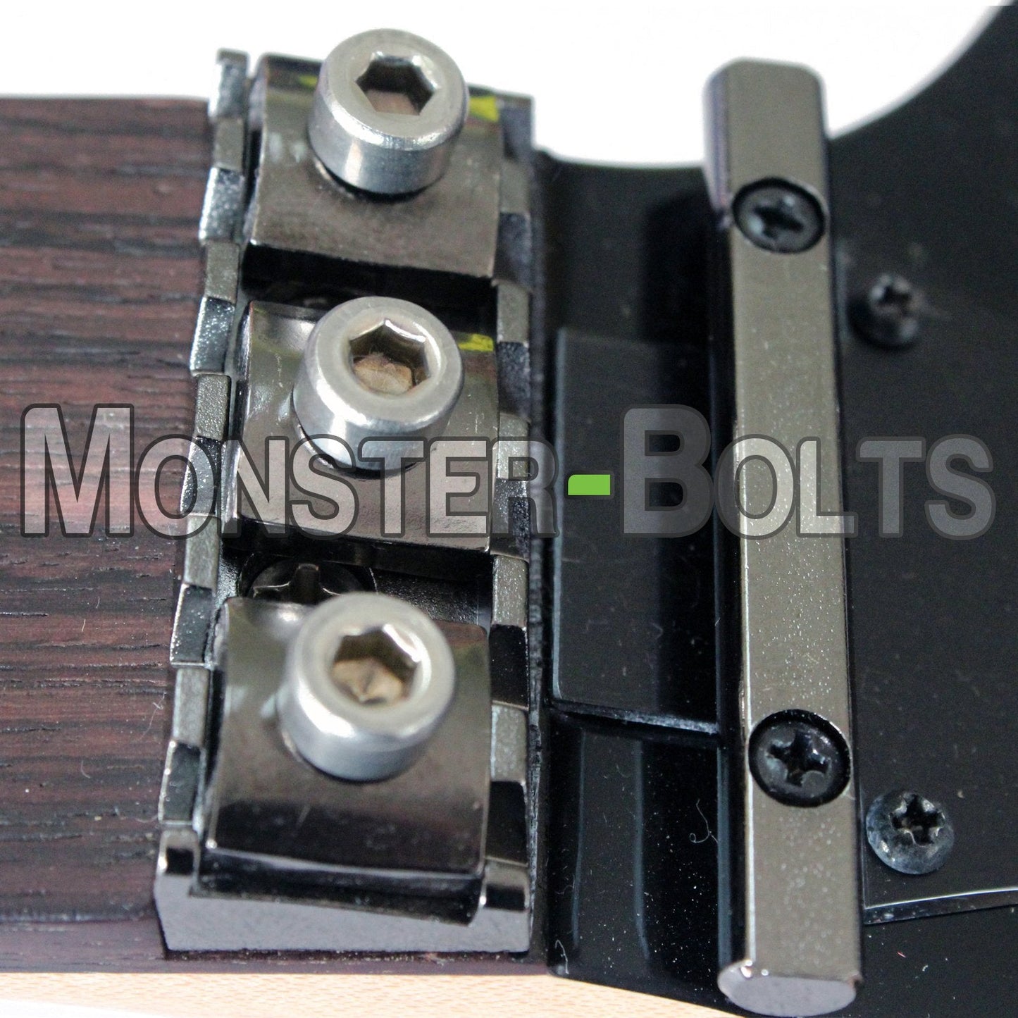 Stainless/Black Alloy Steel/Titanium - Floyd Rose Style Guitar Locking Nut Screws Set - Monsterbolts (Qty 3, Titanium - Fuchsia)