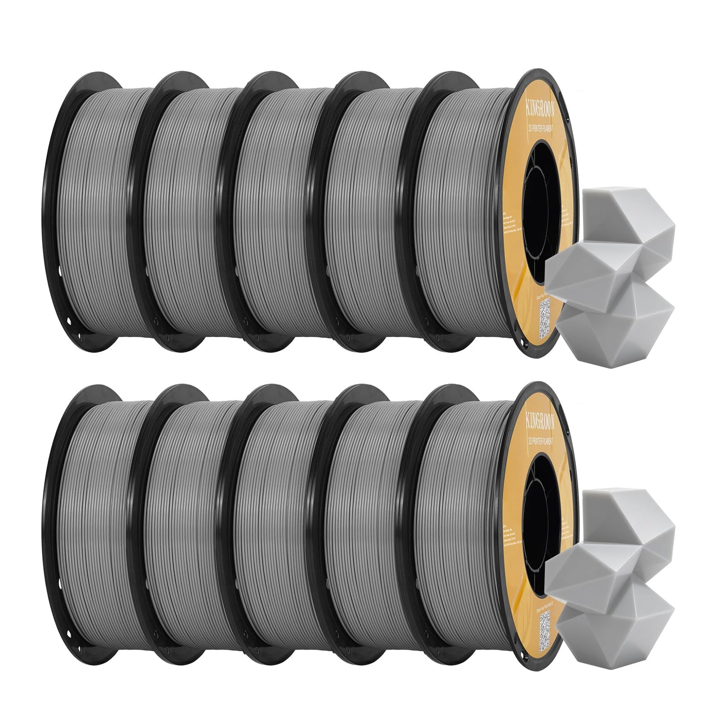 Kingroon High Speed PETG 3D Printer Filament Bundle 1.75mm, 3D Printer Rapid Filament for 30-600mm/s Hyper Printing Filament, Di
