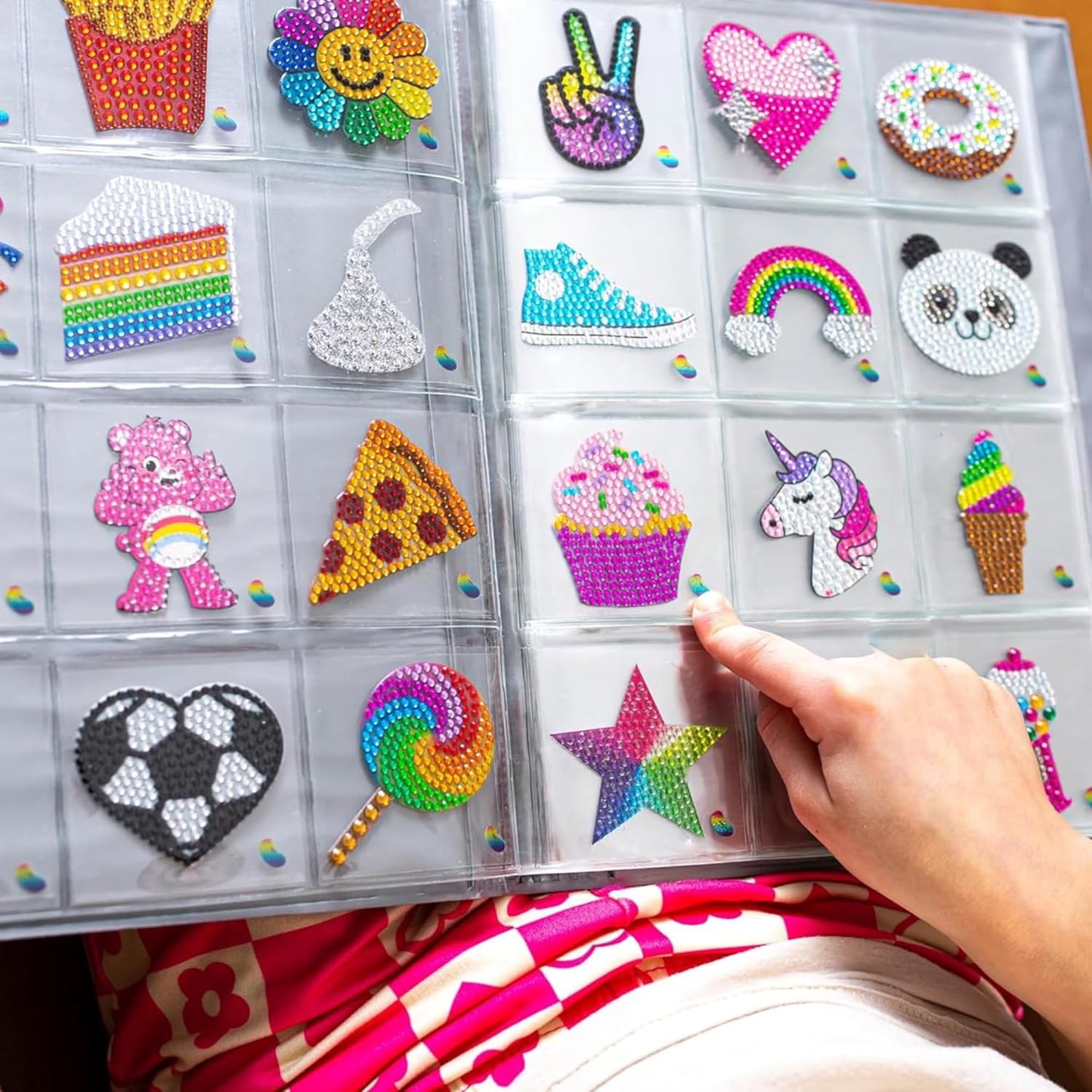 StickerBeans® Rhinestone Stickers - Blue Spirit 4-Pack, 2” x 2” Each, Unique Sparkly Cut-to-Shape for Collecting, Trading, Decorating Laptops, Phone Cases, Scrapbooks, for Kids, Teens, & Adults