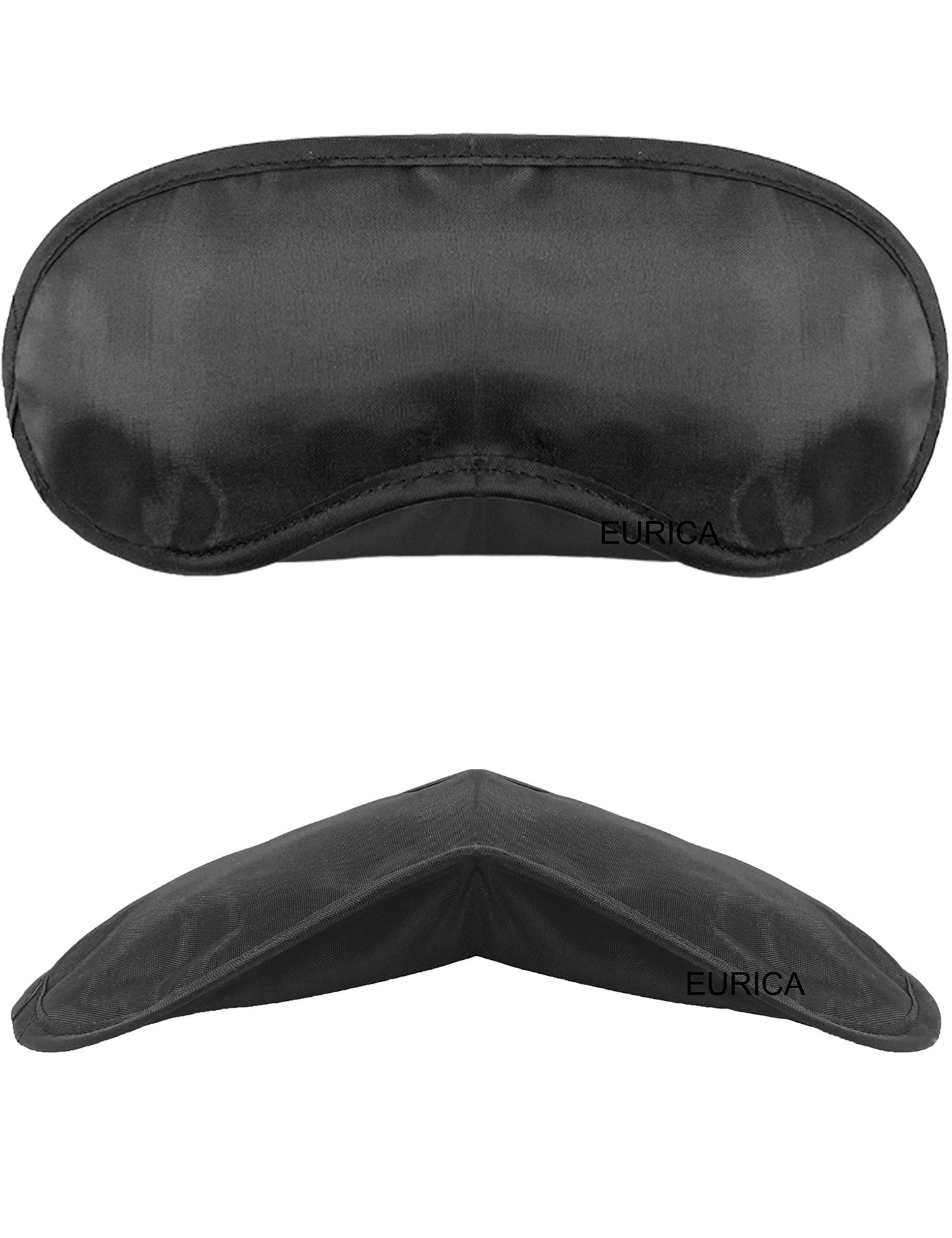 PorsMing Sleep Eye Mask Blindfold with Nose Pad and Elastic Strap, 4 Layers, Black, Pack of 30