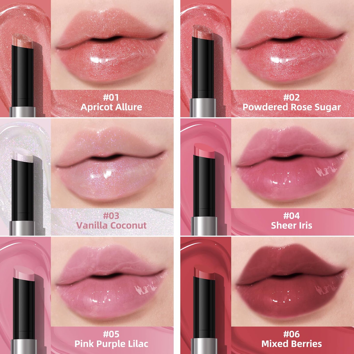 KIMUSE Lip Plumper, Hydrating Korean Lip Gloss, Click Tinted Lip Balm Solid Lipstick for Plumps & Moisturizes, Long-wearing All-