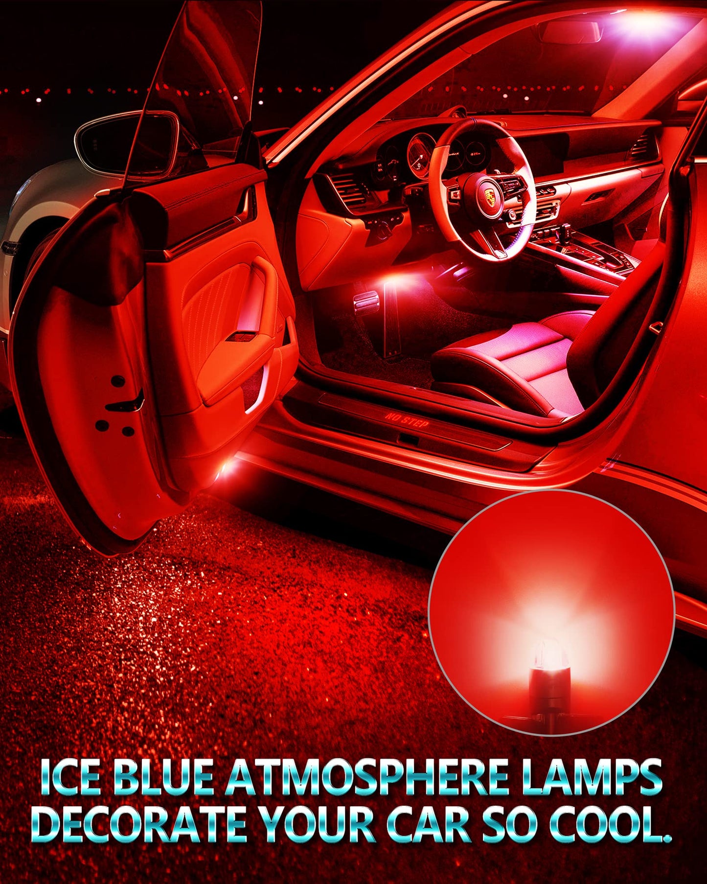 Combriller 194 Led Bulb - Red T10 2825 W5W Car Interior Lights, Pack Of 2