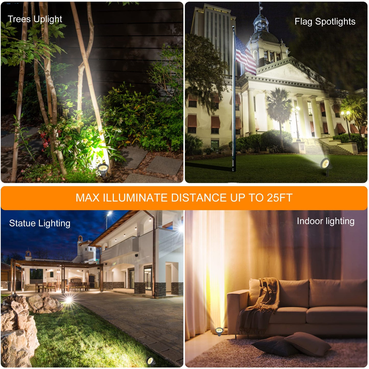 Sunlong Solar Spotlights Outdoor Led Flood Light, Warm White, Waterproof, Model Rls015Ww, Automatically Activates At Dusk To Dawn, 1 X Spot