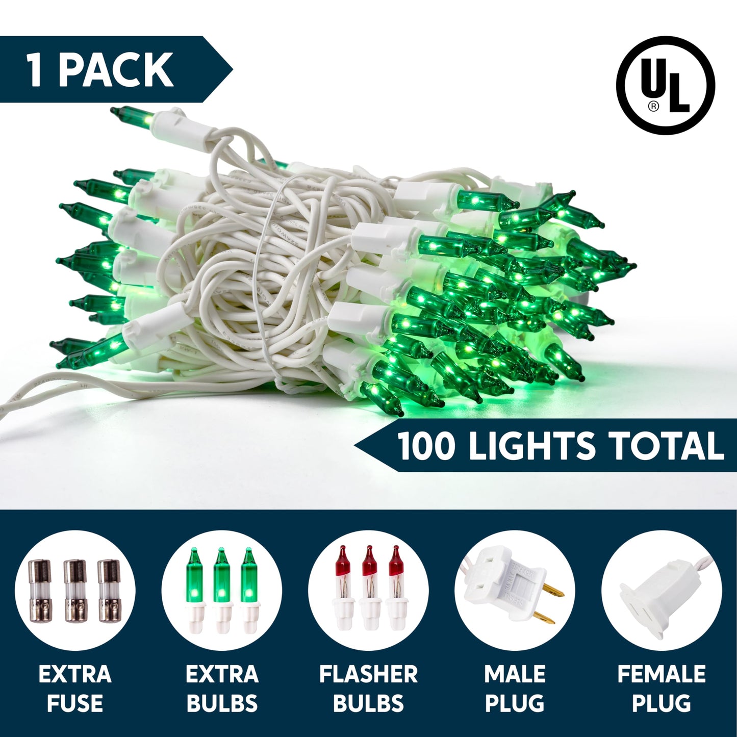 Joiedomi Christmas String Lights Indoor 100 Count Mini Green Light 21.4 Ft Lighting Decor For Patio Dorm Classroom Bedroom Holiday Wedding Party Garland Birthday Festival White Wire