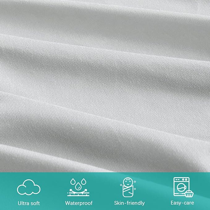 Changing Pad Cover Waterproof, 2 Pack Diaper Change Table Sheets for Baby Boys Girls, Fitted Cradle Sheets for 32"x16" Contoured Pad, Breathable & Ultra Soft, Grey