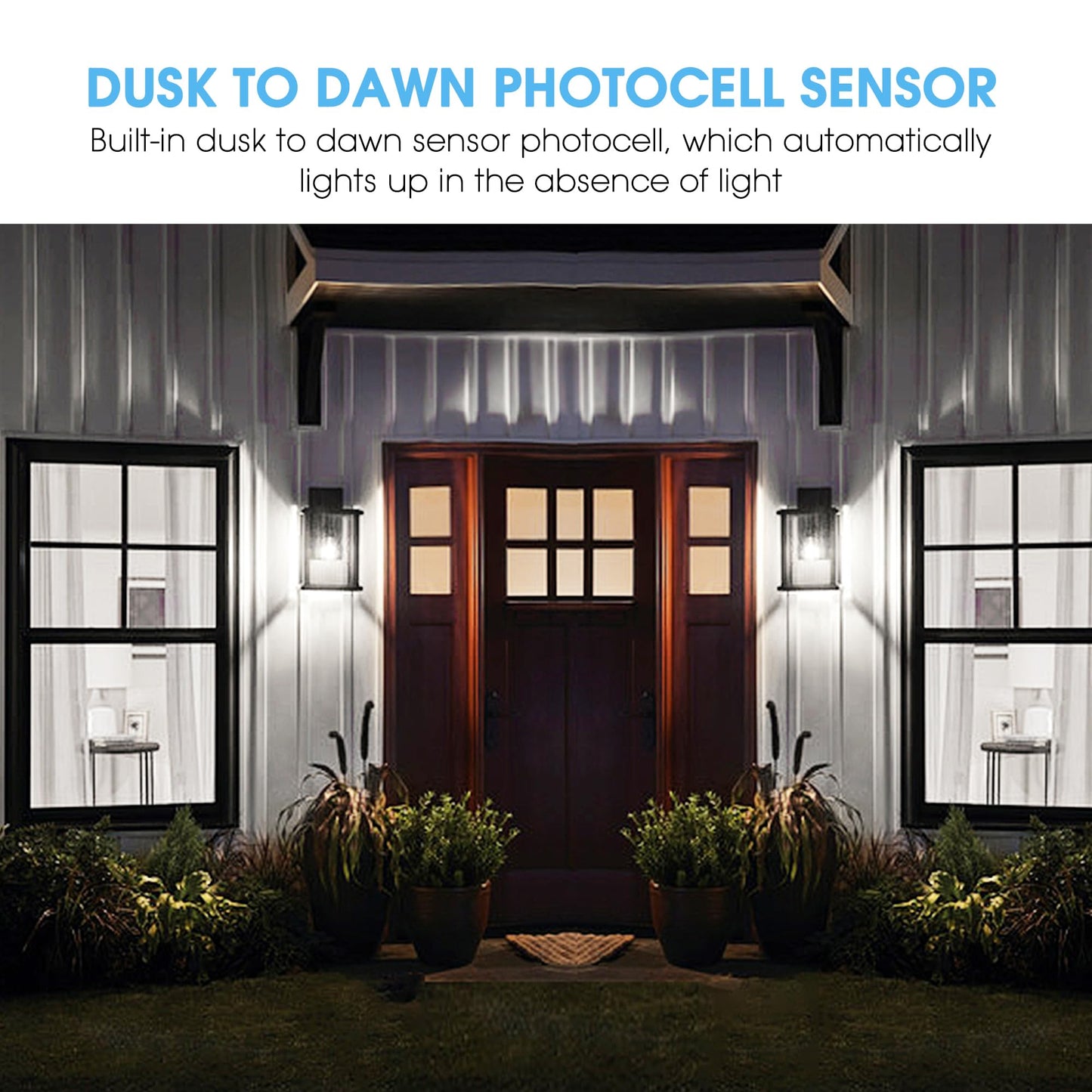 4 Pack Dusk To Dawn Light Bulbs Outdoor  9W(60W Equivalent) 5000K Daylight Bulb  800Lm A19 E26 Automatic On/Off Led Light Bulbs  Dusk To Dawn Led Sensor Photocell Lighting For Porch Garage Patio