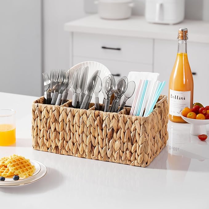 Utensil Caddy, Utensil Basket for Table,Napkin and Utensil Holder, Silverware Caddy, Cutlery Holder, Utensil Holder for Party, Picnic Caddy for Plates and Utensils…