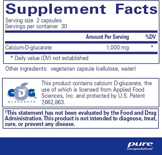 Pure Encapsulations Calcium-D-Glucarate | Supplement to Support Cellular Health in The Liver, Lungs, Breast, and Colon* | 60 Capsules