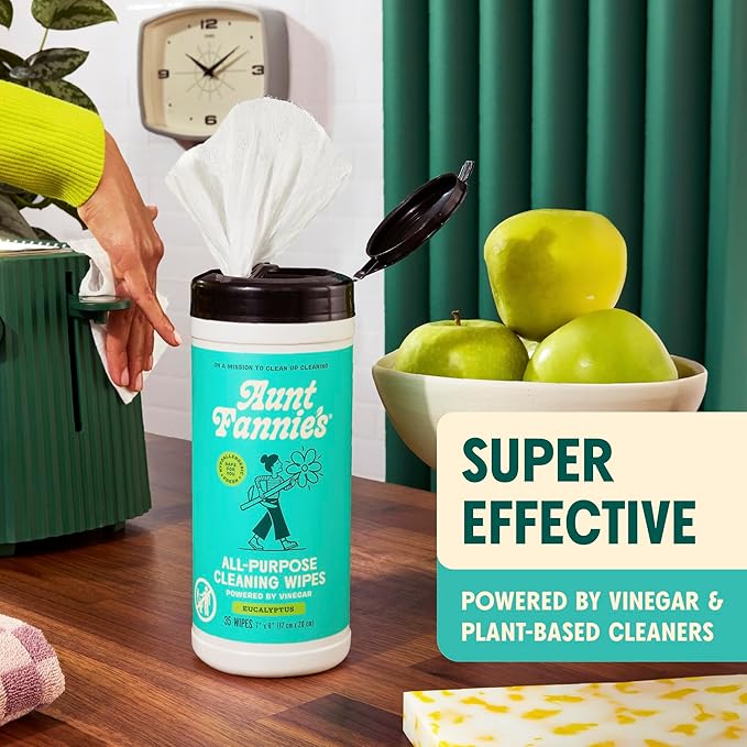 Aunt Fannie's Bundle: All Purpose Vinegar Cleaning Spray (Eucalyptus) + Vinegar Cleaning Wipes (Eucalyptus)